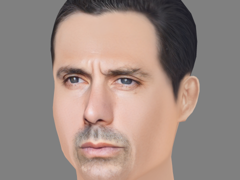 Olivier Raynal Head - Low poly head for game 3D Model