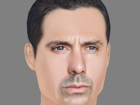 Olivier Raynal Head - Low poly head for game 3D Model