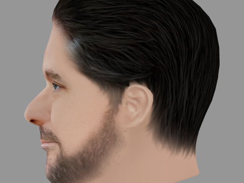 Phillip Schurer Head - Low poly head for game Modelo 3D