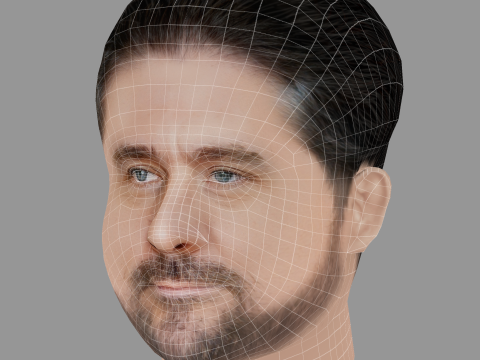 Phillip Schurer Head - Low poly head for game Modelo 3D