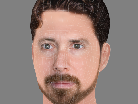 Tom Morton Head - Low poly head for game 3D Модель