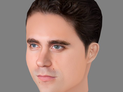 Yann Bean Head - Low poly head for game 3D 모델
