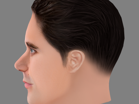 Yann Bean Head - Low poly head for game 3D 모델