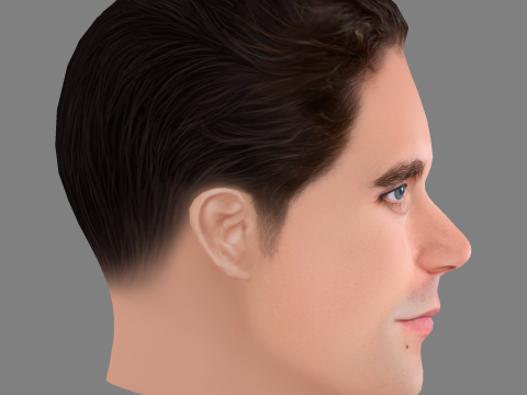 Yann Bean Head - Low poly head for game 3D 모델