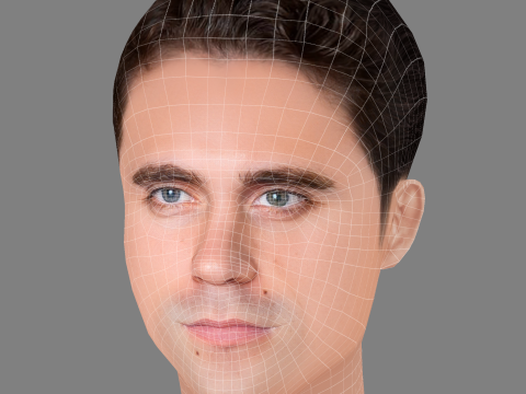 Yann Bean Head - Low poly head for game 3D 모델