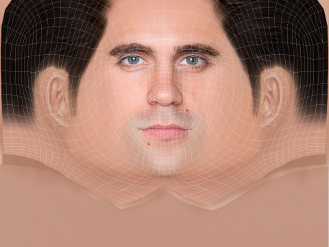 Yann Bean Head - Low poly head for game 3D 모델