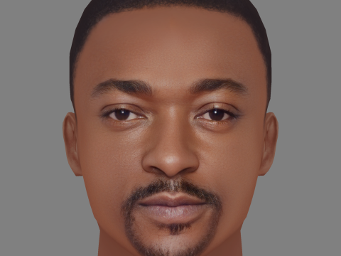Anthony Mackie Head - Low poly head for game 3D मॉडल
