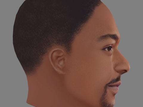 Anthony Mackie Head - Low poly head for game Modèle 3D