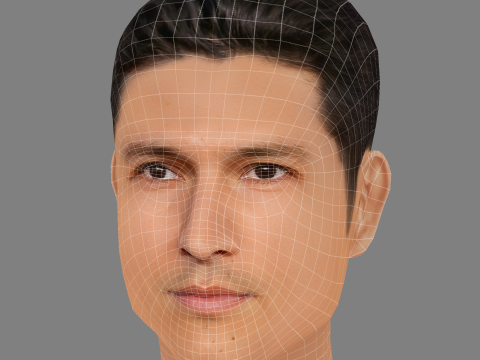 Danny Ramirez Head - Low poly head for game Modello 3D