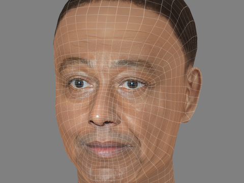Giancarlo Esposito Head - Low poly head for game 3Dモデル