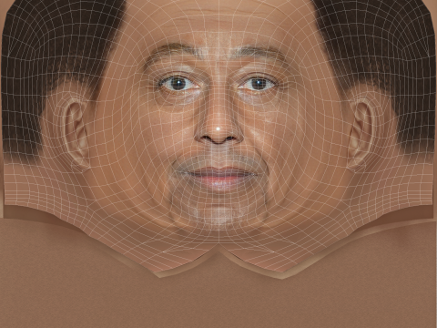 Giancarlo Esposito Head - Low poly head for game 3Dモデル