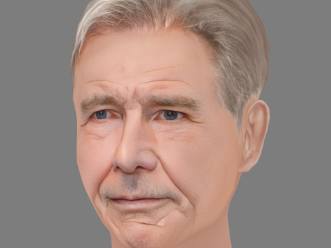 Harrison Fords Head - Low poly head for game 3D Модель