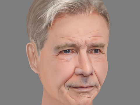 Harrison Fords Head - Low poly head for game 3D Модель