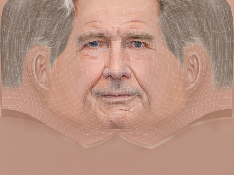 Harrison Fords Head - Low poly head for game 3D Модель