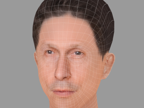 Tim Blake Nelson Head - Low poly head for game 3D 模型