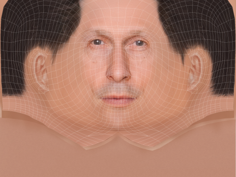 Tim Blake Nelson Head - Low poly head for game 3D 模型