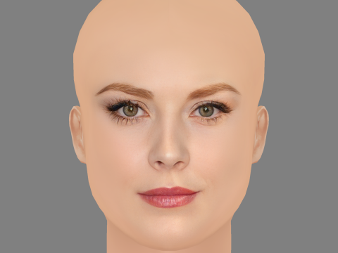 Alexandra Breckenridge Head - No Hair - Low poly head for game 3D Model
