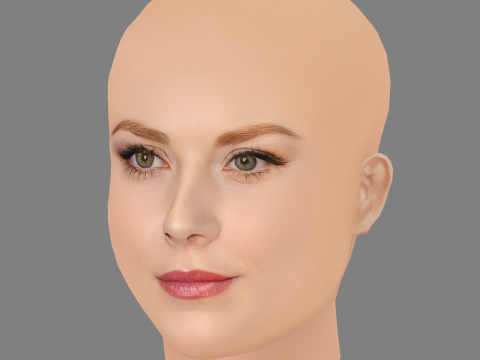 Alexandra Breckenridge Head - No Hair - Low poly head for game 3D Model