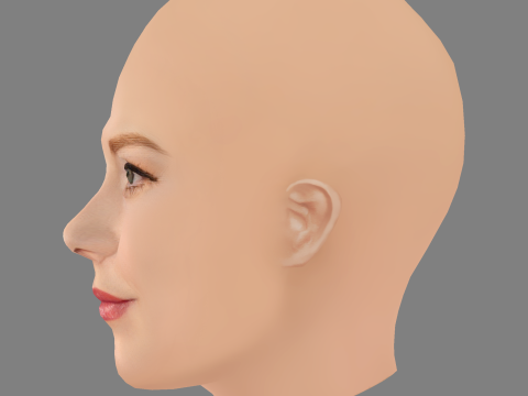 Alexandra Breckenridge Head - No Hair - Low poly head for game 3D Model