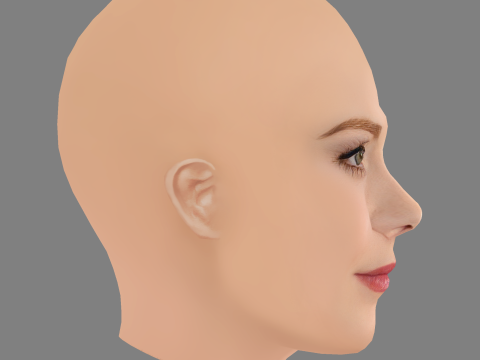 Alexandra Breckenridge Head - No Hair - Low poly head for game 3D Model