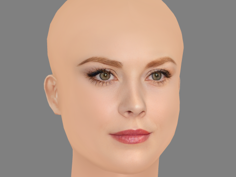 Alexandra Breckenridge Head - No Hair - Low poly head for game 3D Model