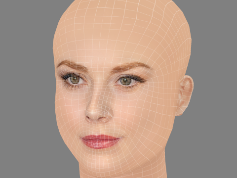 Alexandra Breckenridge Head - No Hair - Low poly head for game 3D Model