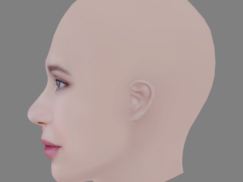Alexia Fast Head - No Hair - Low poly head for game 3D Модель