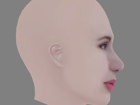 Alexia Fast Head - No Hair - Low poly head for game 3D Модель