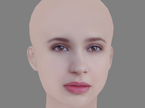 Alexia Fast Head - No Hair - Low poly head for game 3D Модель