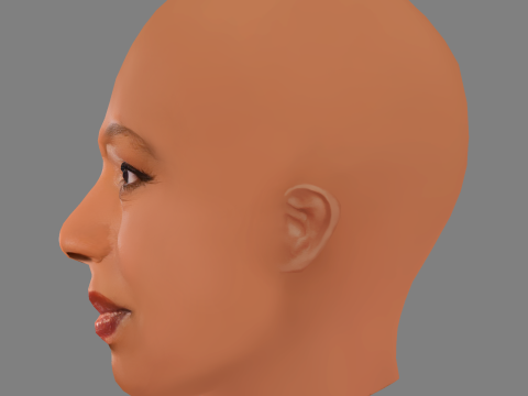 Alfre Woodard Head - No Hair - Low poly head for game Modèle 3D