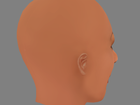 Alfre Woodard Head - No Hair - Low poly head for game Modèle 3D