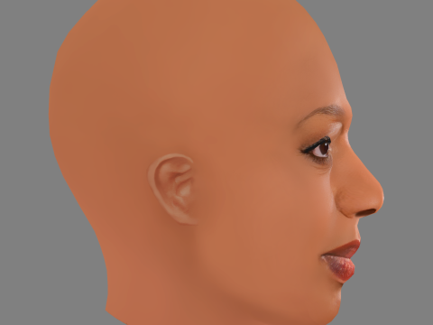 Alfre Woodard Head - No Hair - Low poly head for game Modèle 3D