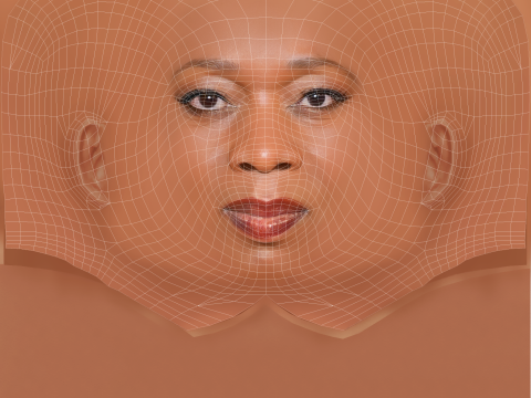 Alfre Woodard Head - No Hair - Low poly head for game Modèle 3D