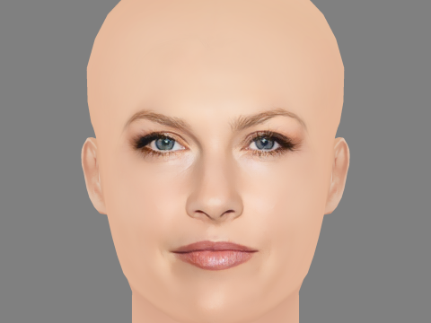 Ali Larter Head - No Hair - Low poly head for game 3D 模型