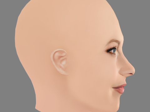 Ali Larter Head - No Hair - Low poly head for game 3D 模型
