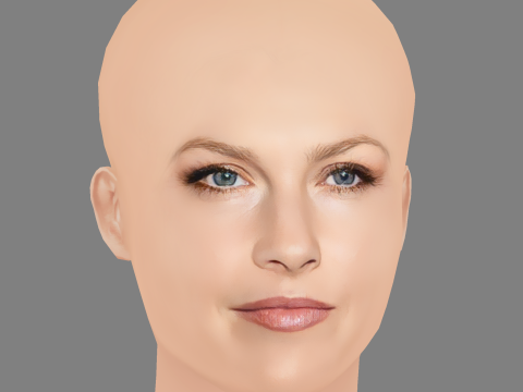 Ali Larter Head - No Hair - Low poly head for game 3D 模型