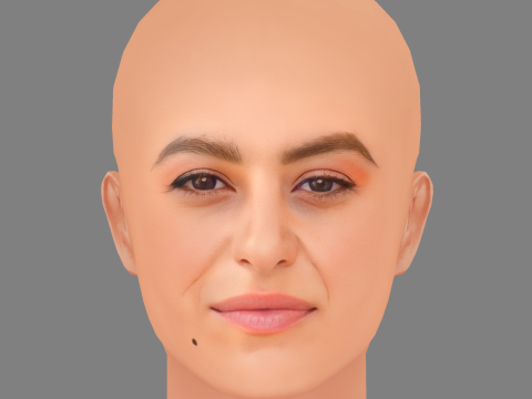 Alia Shawkat Head - No Hair - Low poly head for game Modelo 3D