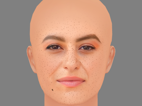 Alia Shawkat Head - No Hair - Low poly head for game Modelo 3D