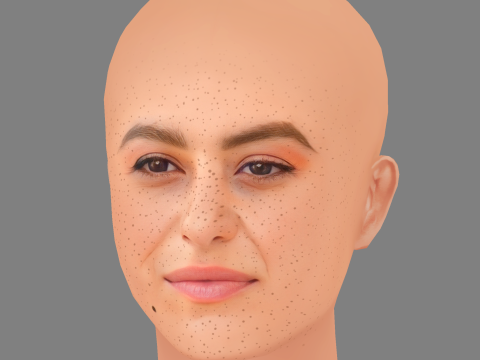 Alia Shawkat Head - No Hair - Low poly head for game Modelo 3D