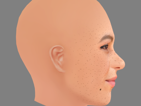Alia Shawkat Head - No Hair - Low poly head for game Modelo 3D
