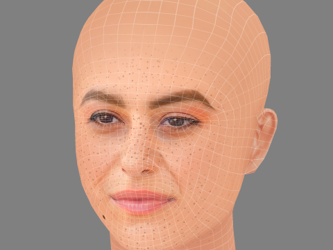 Alia Shawkat Head - No Hair - Low poly head for game Modelo 3D