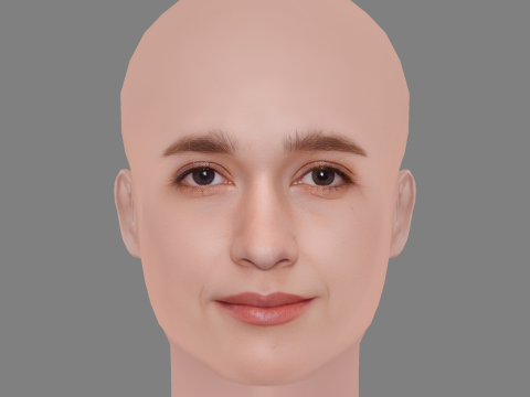 Alice Englert Head - No Hair - Low poly head for game 3D 모델