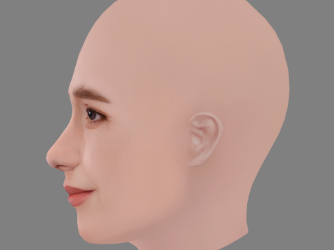 Alice Englert Head - No Hair - Low poly head for game 3D 모델