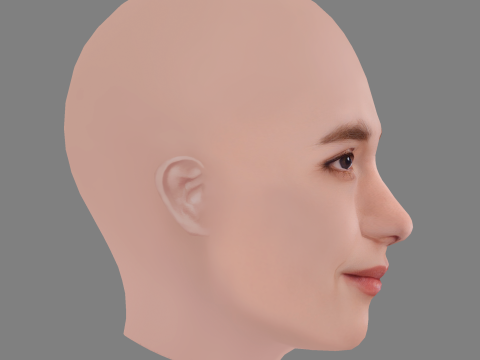 Alice Englert Head - No Hair - Low poly head for game 3D 모델