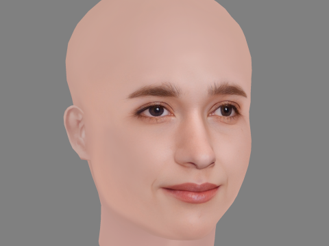 Alice Englert Head - No Hair - Low poly head for game 3D 모델