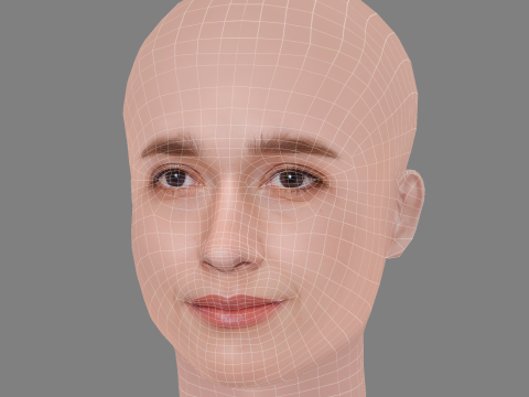 Alice Englert Head - No Hair - Low poly head for game 3D 모델