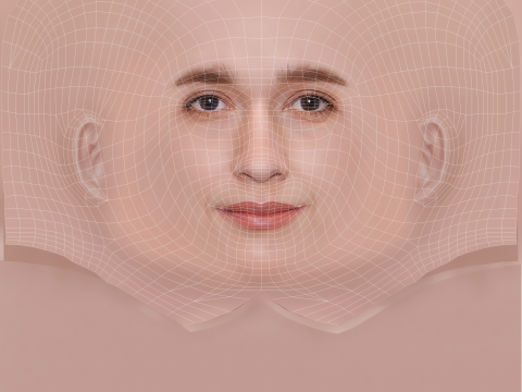 Alice Englert Head - No Hair - Low poly head for game 3D 모델