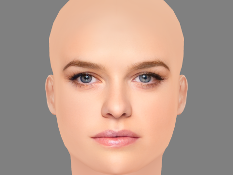 Alice Eve Head - No Hair - Low poly head for game 3D Model