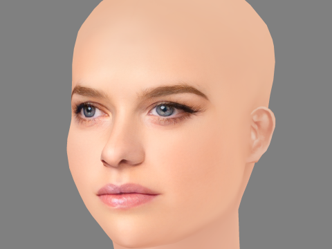 Alice Eve Head - No Hair - Low poly head for game 3D Model