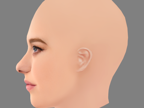 Alice Eve Head - No Hair - Low poly head for game 3D Model